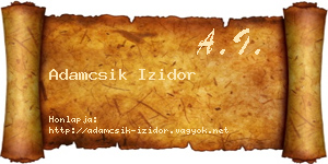 Adamcsik Izidor névjegykártya